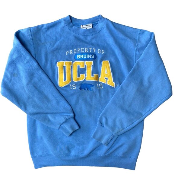 Vtg Champion UCLA Bruins Crewneck Sweatshirt Size Medium Embroidered Blue - Picture 1 of 7